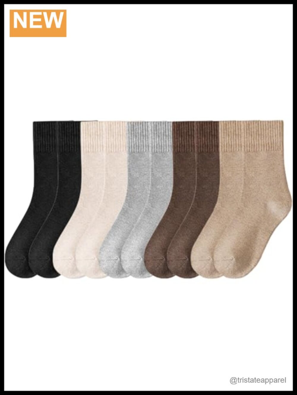 Bamboo Rayon Crew Socks Moisture Wicking 5 Pair Pack Women